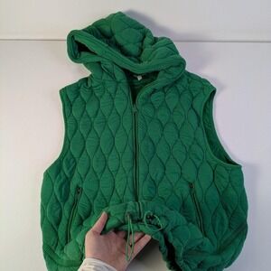 Free People Dream Big Quilted Vest XL Oversized Fit